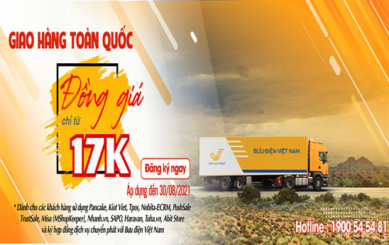 Vietnam Post tung gói cước đồng giá vận chuyển từ 17k