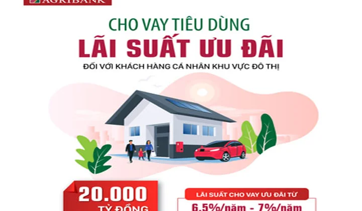 Agribank dành 20.000 tỷ đồng cho khách hàng cá nhân khu vực đô thị vay tiêu dùng với lãi suất ưu đãi