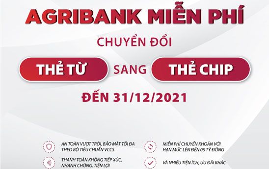 Agribank miễn phí chuyển đổi thẻ từ sang thẻ chip