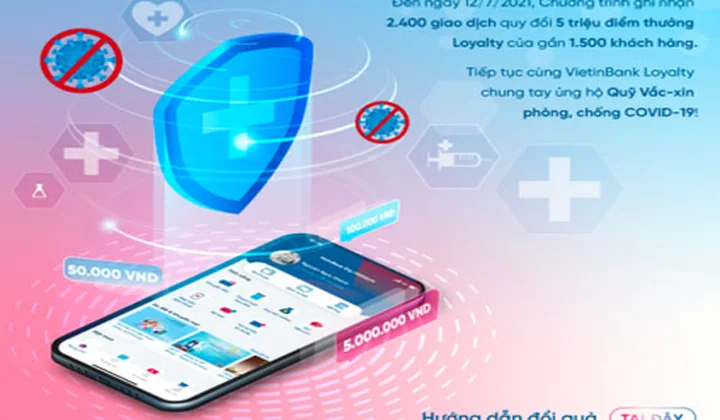 Ấm lòng với Chương trình “Đổi điểm tích lũy - Góp Quỹ Vắc-xin” của VietinBank