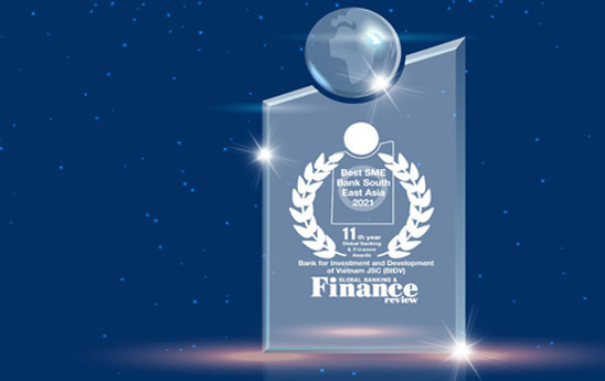 BIDV nhận giải thưởng 'Ngân hàng SME tốt nhất Đông Nam Á'