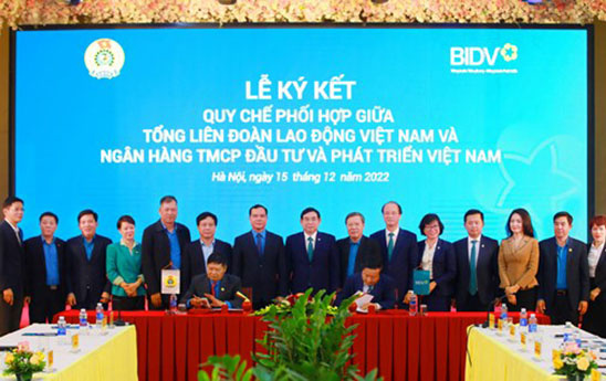 BIDV và Tổng LĐLĐ Việt Nam ký kết Quy chế phối hợp
