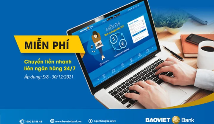 BaoVietBank miễn phí chuyển tiền nhanh 24/7
