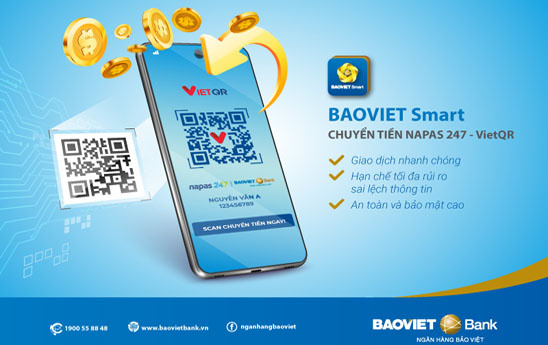 BaoVietBank triển khai tính năng Chuyển tiền NAPAS 247 - VietQR