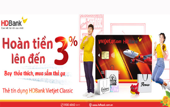 Chủ thẻ HDBank Vietjet Classic nhận ưu đãi mỗi ngày
