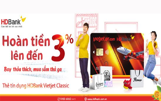 Chủ thẻ HDBank Vietjet Classic nhận ưu đãi mỗi ngày