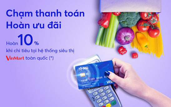 Chủ thẻ MB Visa nhận ưu đãi khi mua sắm