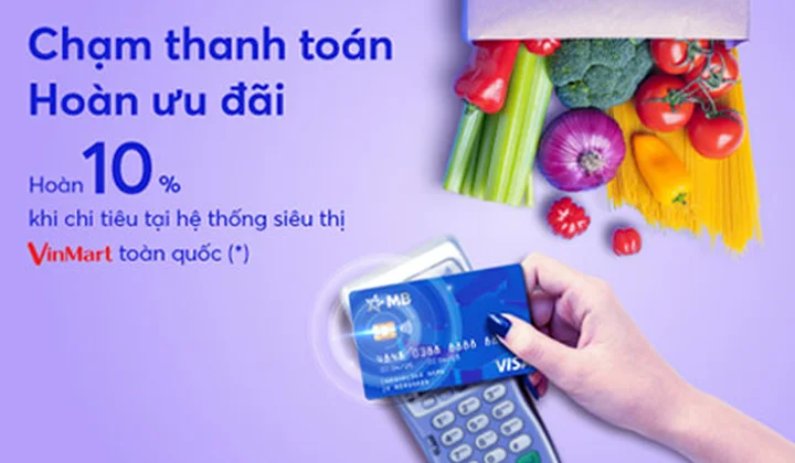 Chủ thẻ MB Visa nhận ưu đãi khi mua sắm