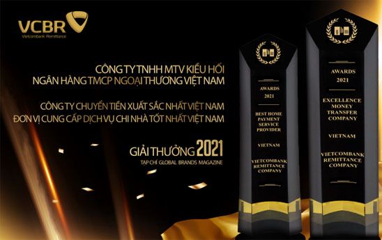 Công ty Kiều hối Vietcombank nhận 2 giải thưởng quốc tế