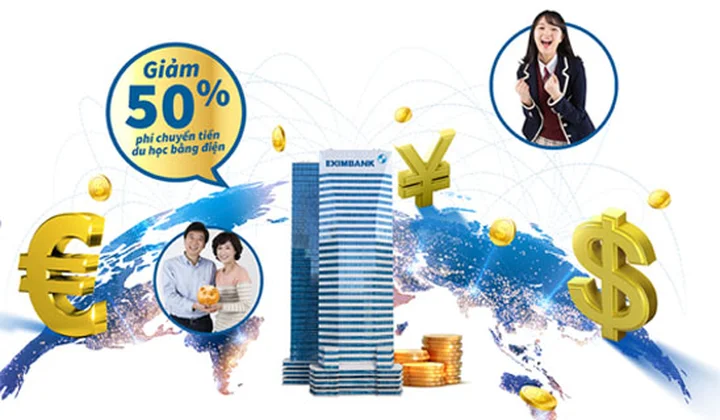 Eximbank Chuyển tiền năm châu, giảm sâu phí chuyển