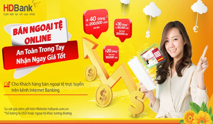 HDBank cung cấp dịch vụ Bán ngoại tệ online