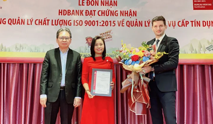 HDBank nhận chứng nhận ISO 9001: 2015 về Quản lý dịch vụ cấp tín dụng