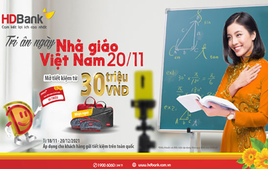 HDBank dành hơn 1,5 tỷ đồng tri ân ngày Nhà giáo Việt Nam 20/11