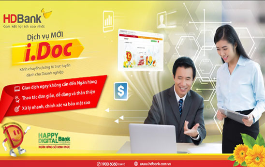 HDBank triển khai dịch vụ I.Doc chuyển chứng từ trực tuyến