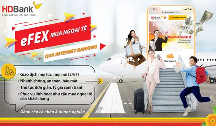 HDBank triển khai ứng dụng Mua bán ngoại tệ online eFEX