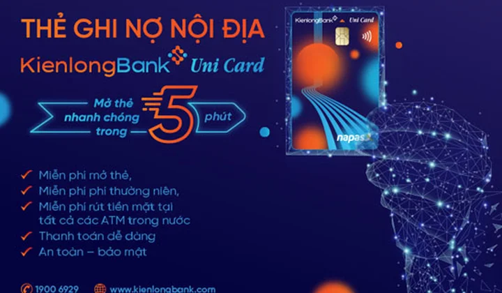 KienlongBank phát hành thẻ ghi nợ nội địa Uni Card