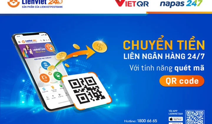 LienVietPost Bank ra mắt dịch vụ chuyển tiền nhanh qua mã QR
