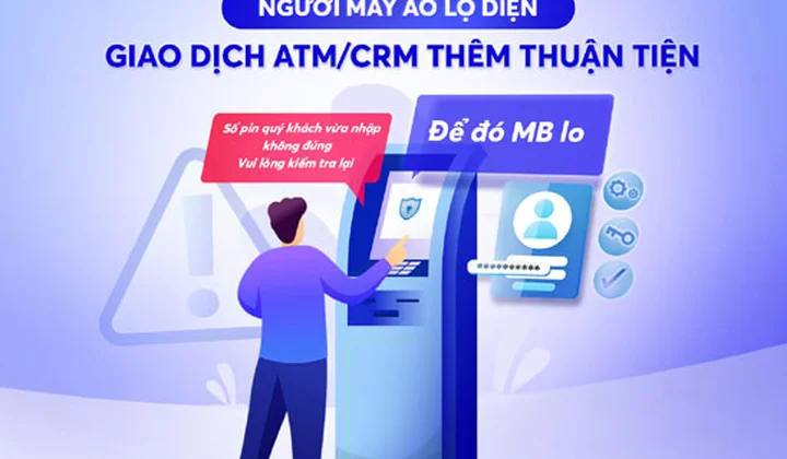 MB ra mắt tính năng người máy ảo chỉ dẫn tại ATM/CRM