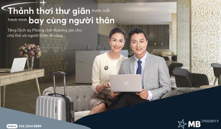 MB triển khai chương trình Đặc quyền sử dụng phòng chờ thương gia cho thẻ tín dụng MB Priority Visa Platinum