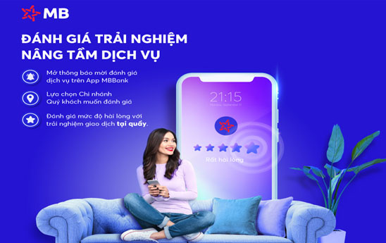 MB triển khai tính năng đánh giá chất lượng dịch vụ tại quầy trên App MBBank