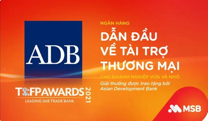 MSB nhận giải thưởng quốc tế uy tín về tài trợ thương mại cho doanh nghiệp SME