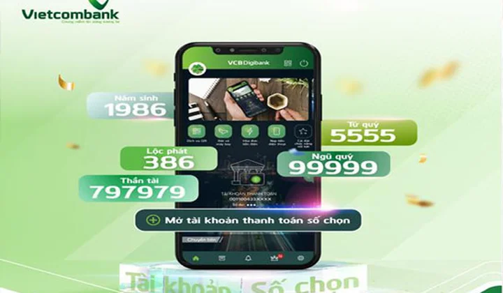 Mở tài khoản thanh toán số chọn trên VCB Digibank