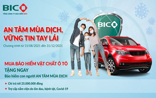Mua bảo hiểm vật chất ô tô tại BIC được tặng bảo hiểm con người