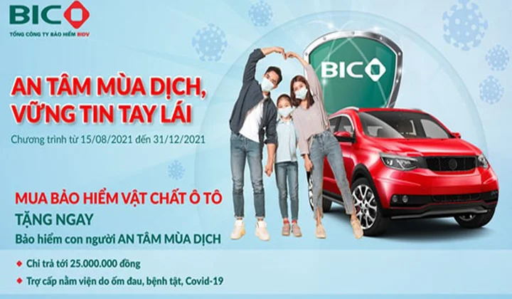 Mua bảo hiểm vật chất ô tô tại BIC được tặng bảo hiểm con người