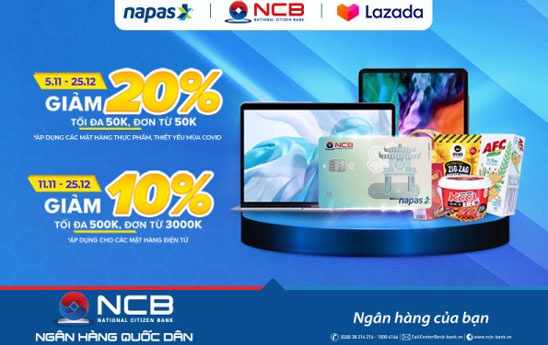 NCB - NAPAS ưu đãi ngập tràn trên LAZADA