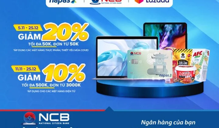 NCB - NAPAS ưu đãi ngập tràn trên LAZADA