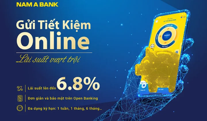 NamABank điều chỉnh lãi suất tiết kiệm online lên đế 6,8%
