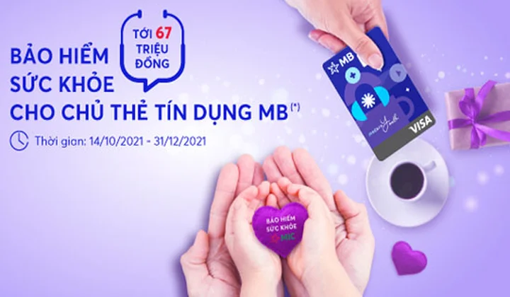 Nhận gói bảo hiểm sức khỏe khi chi tiêu bằng thẻ tín dụng MB