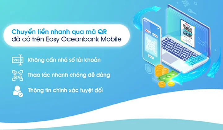 OceanBank bổ sung tính năng Chuyển tiền nhanh 24/7 qua mã QR