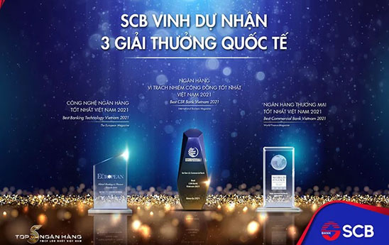 SCB nhận 3 giải thưởng quốc tế