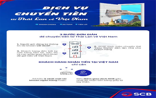 SCB triển khai dịch vụ chuyển tiền từ Thái Lan về Việt Nam