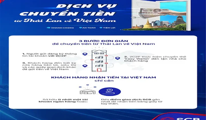 SCB triển khai dịch vụ chuyển tiền từ Thái Lan về Việt Nam