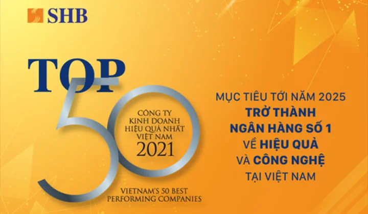 SHB được vinh danh TOP 50 doanh nghiệp kinh doanh hiệu quả
