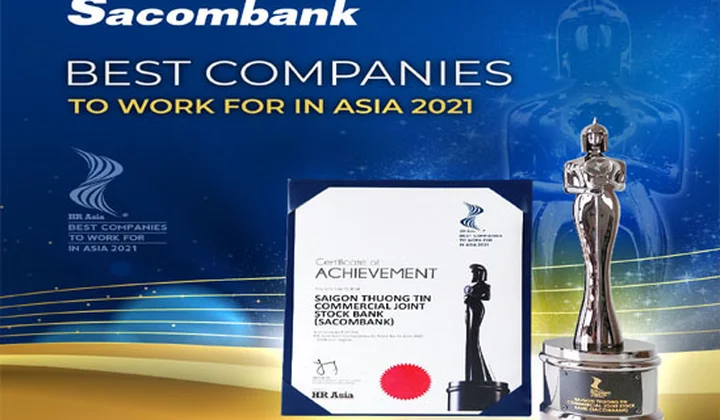 Sacombank đạt giải thưởng “Môi trường làm việc tốt nhất châu Á năm 2021”