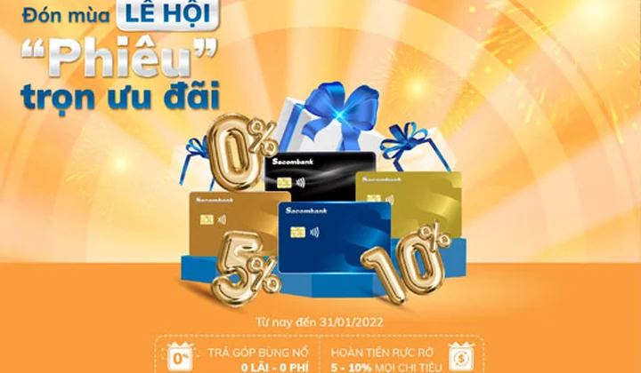 Sacombank hoàn tiền cho chủ thẻ mua sắm cuối năm