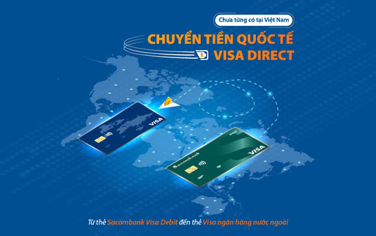 Sacombank triển khai dịch vụ chuyển tiền nhanh đến thẻ Visa tại nước ngoài