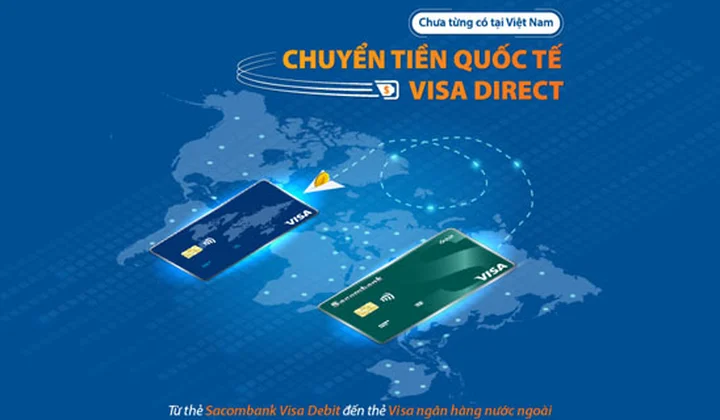Sacombank triển khai dịch vụ chuyển tiền nhanh đến thẻ Visa tại nước ngoài