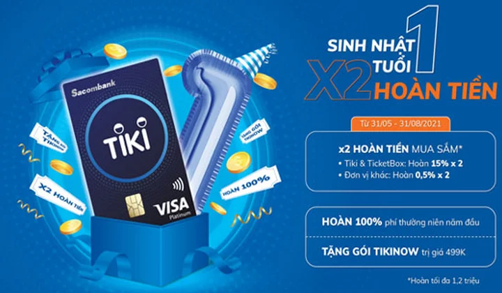 Sacombank ưu đãi mở thẻ Sacombank Tiki