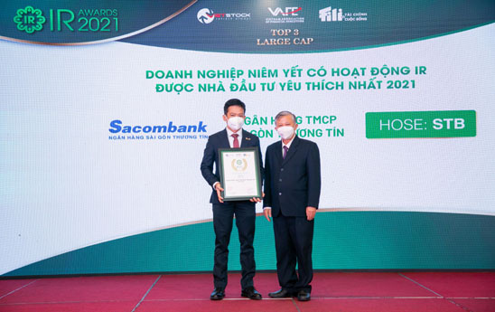 Sacombank vào Top 3 doanh nghiệp niêm yết được nhà đầu tư yêu thích nhất năm 2021
