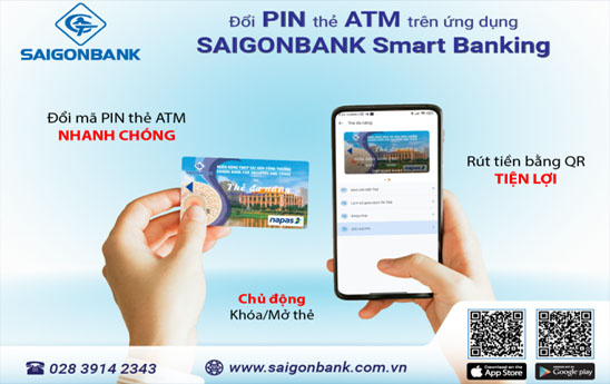 SaiGonBank doi Pin the ATM tren ung dung Smart Baking