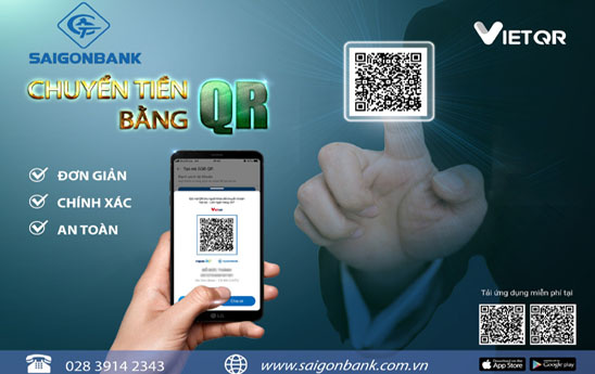 SaiGonBank ra mắt chức năng chuyển tiền nhanh 247 bằng mã QR