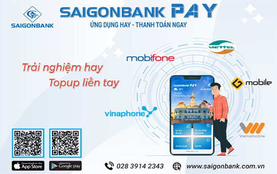SaiGonBank ra mắt dịch vụ nạp tiền điện thoại di động