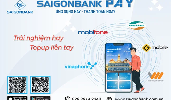 SaiGonBank ra mắt dịch vụ nạp tiền điện thoại di động