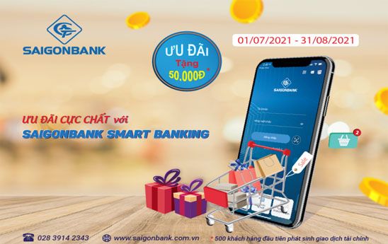 SaiGonBank ưu đãi sử dụng ứng dụng Smart Banking