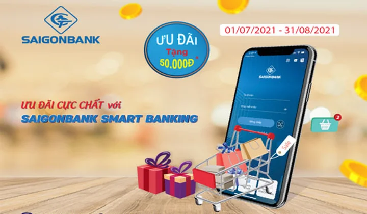 SaiGonBank ưu đãi sử dụng ứng dụng Smart Banking