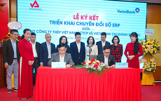 VietinBank Ba Đình và Tổng Công ty Thép Việt Nam hợp tác chuyển đổi số ERP